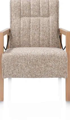 Northon, fauteuil met houten arm vintage clay / white / black