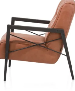 Northon, fauteuil met houten arm vintage clay / white / black