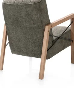 Northon, fauteuil met houten arm vintage clay / white / black