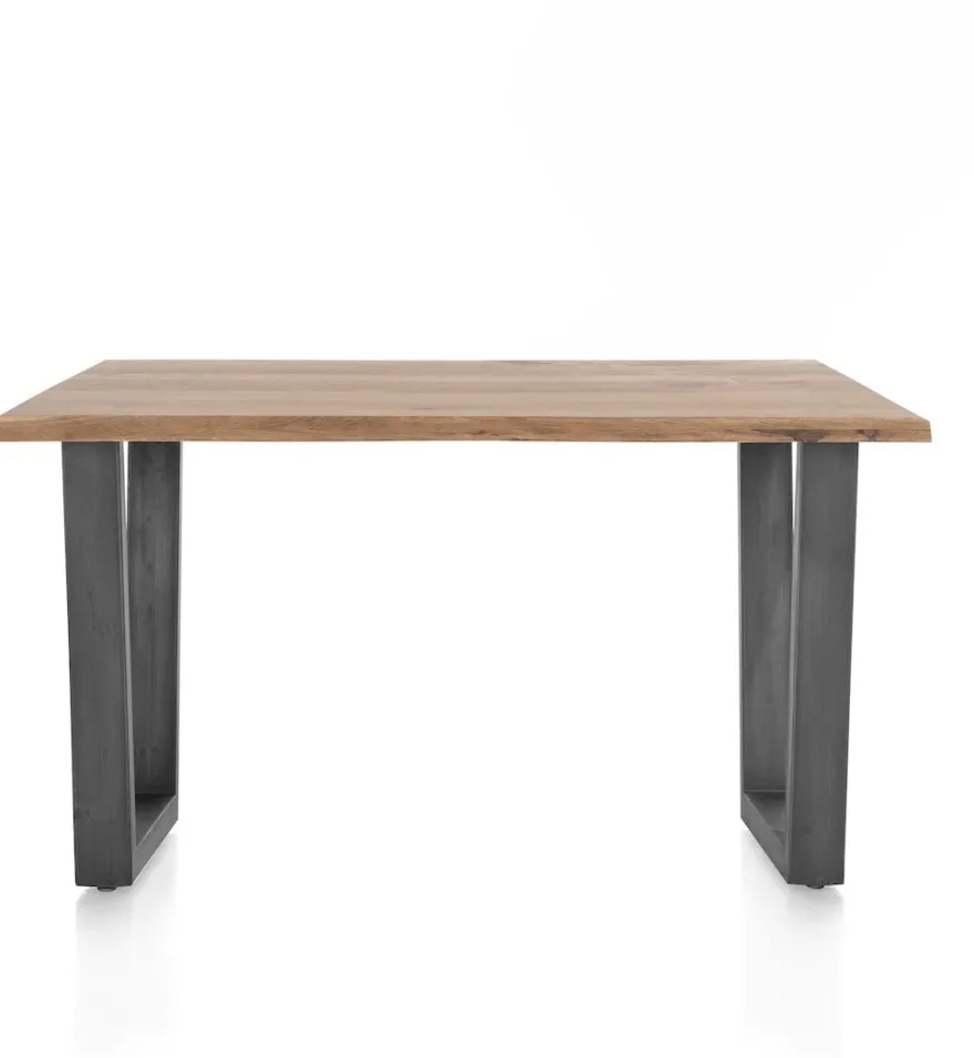 Nyborg, bartafel 150 x 100 cm - rand boomvorm - V-poot geheel metaal (hoogte: 92 cm)