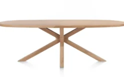 Nyborg, eetkamertafel 240 x 110 cm - Deens ovaal - centrale poot hout
