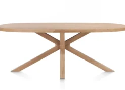 Nyborg, eetkamertafel 210 x 110 cm - Deens ovaal - centrale poot hout