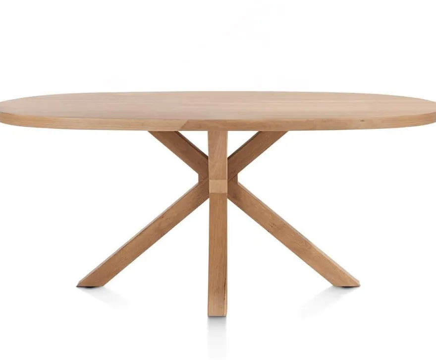 Nyborg, eetkamertafel 180 x 110 cm - Deens ovaal - centrale poot hout