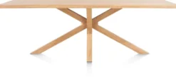 Nyborg, eetkamertafel 230 x 100 cm - rand boomvorm - centrale poot hout