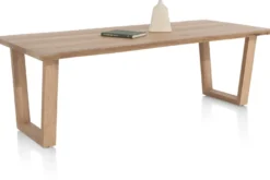 Nyborg, eetkamertafel 230 x 100 cm - rand boomvorm - V-poot hout