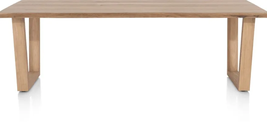 Nyborg, eetkamertafel 230 x 100 cm - rand boomvorm - V-poot hout