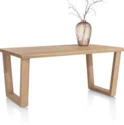Nyborg, eetkamertafel 150 x 100 cm - rechte zijkant - V-poot hout