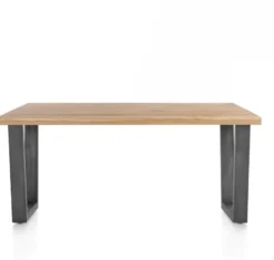 Nyborg, eetkamertafel 150 x 100 cm - rechte zijkant - V-poot geheel metaal
