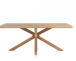 Nyborg, eetkamertafel 200 x 100 cm - rechte zijkant - centrale poot hout