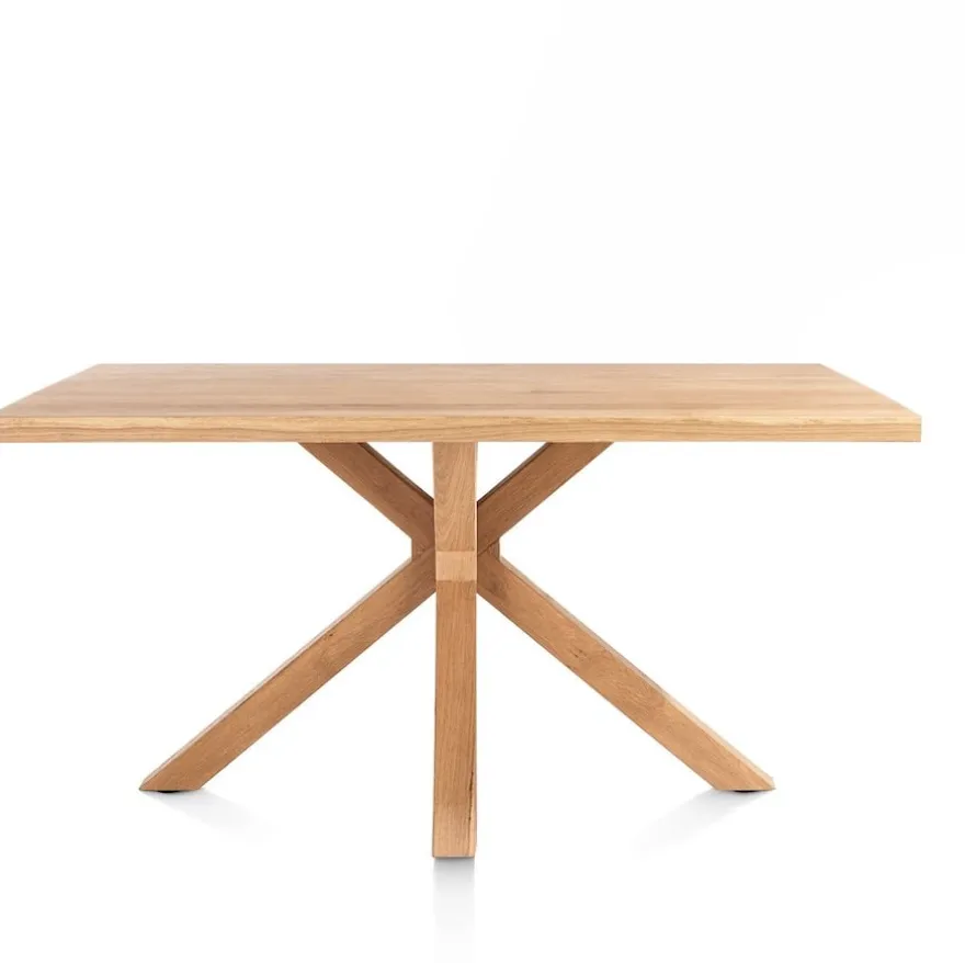 Nyborg, eetkamertafel 150 x 100 cm - rechte zijkant - centrale poot hout