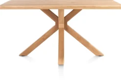 Nyborg, eetkamertafel 150 x 100 cm - rechte zijkant - centrale poot hout