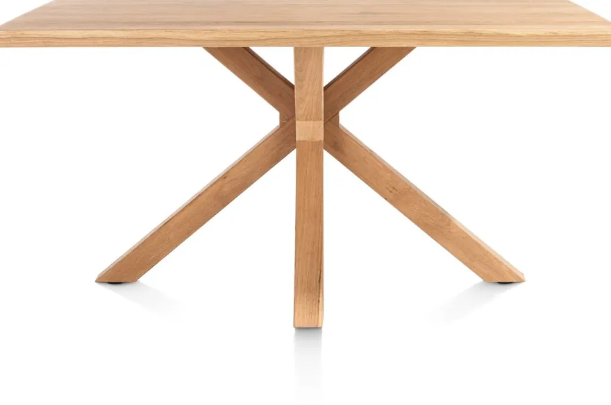 Nyborg, eetkamertafel 150 x 100 cm - rechte zijkant - centrale poot hout
