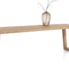 Nyborg, eetkamertafel 230 x 100 cm - rechte zijkant - V-poot hout