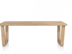 Nyborg, eetkamertafel 200 x 100 cm - rechte zijkant - V-poot hout