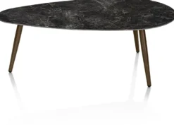Nyla, Salontafel 2-delig, keramiek antraciet, onderstel steelbrown