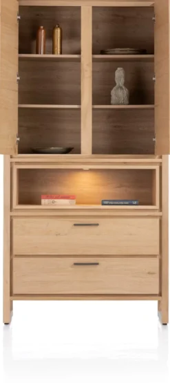 Nystead, bergkast 100 cm. - 2-deuren + 2-laden + 1-niche (+ LED)