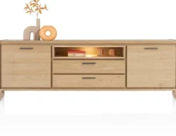 Nystead, dressoir 210 cm. - 2-deuren + 2-laden + 1-niche (+ LED)