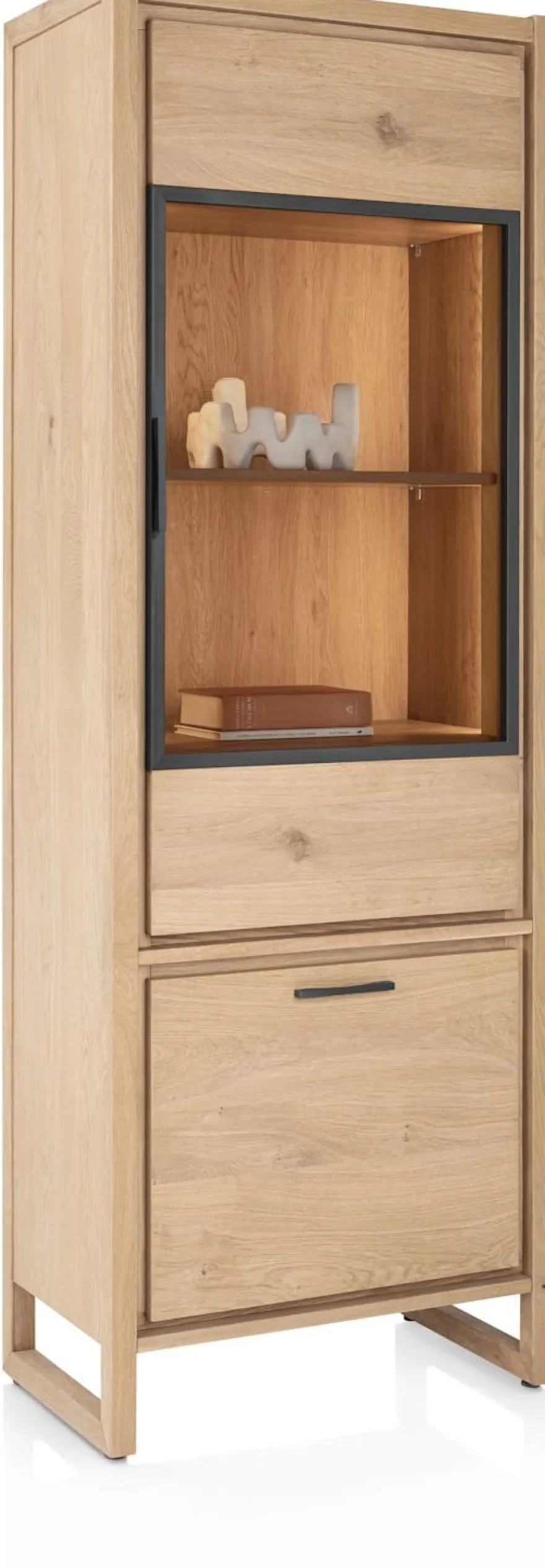 Nystead, vitrine small - 70 cm - 1-glasdeur + 1-deur (+ LED)