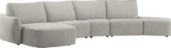 Olvera, longchair links - 1 zits zonder armen - triangel element met rug - curved ottomane rechts