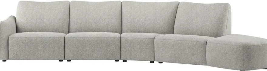 Olvera, 1 zits arm links - 1 zits zonder armen - triangel element met rug - curved ottomane rechts