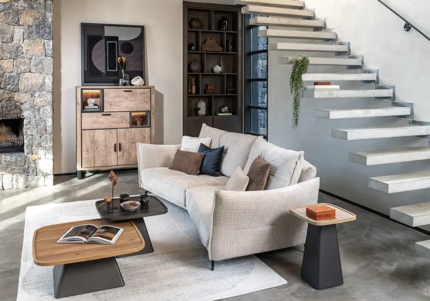 Oskar, salontafel 80 x 80 cm - HPL - natural