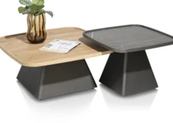 Oskar, salontafel 80 x 80 cm - HPL - natural