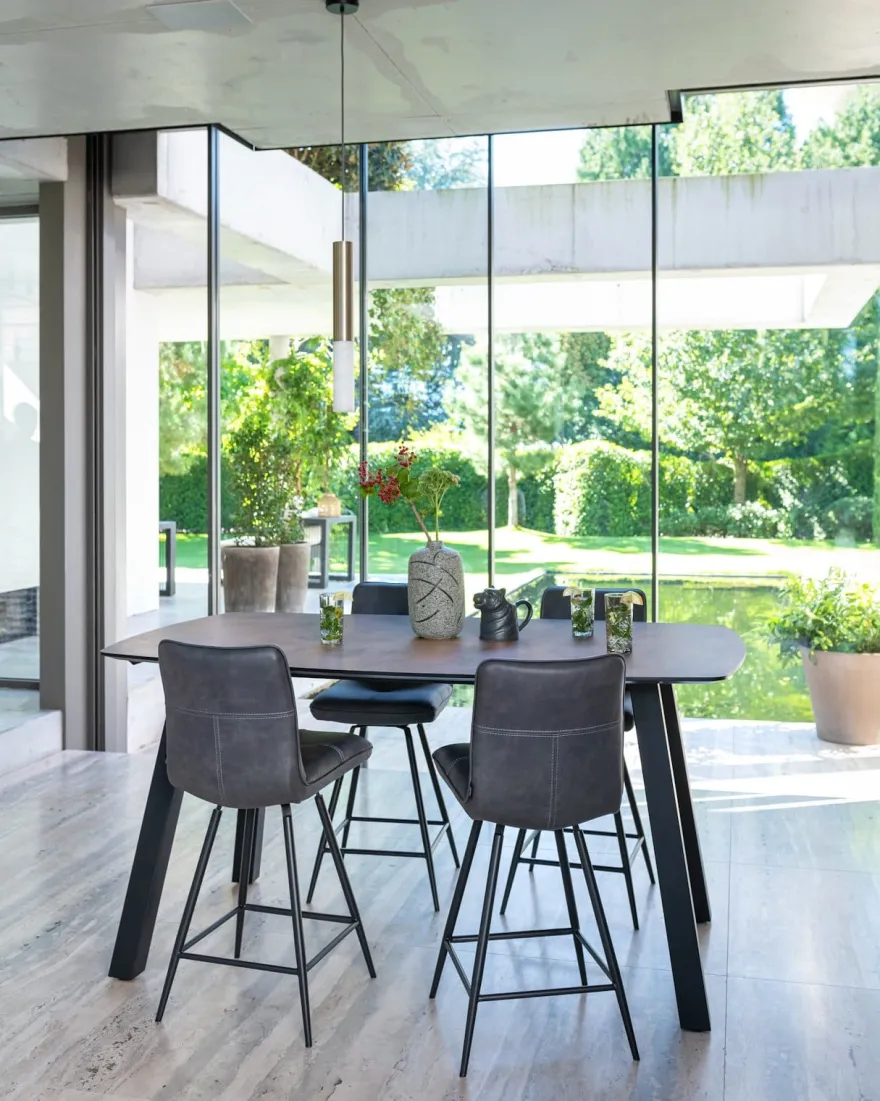 Palace, bartafel 180 x 110 cm - 4-poten (hoogte: 92 cm) - Antraciet