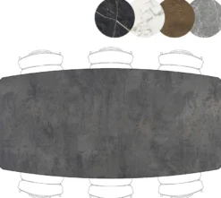 Palace, eetkamertafel 240 x 115 cm - 4-poten - Antraciet