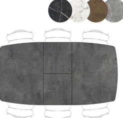 Palace, uitschuiftafel 160 (+ 50) x 110 cm - 4-poten - Antraciet