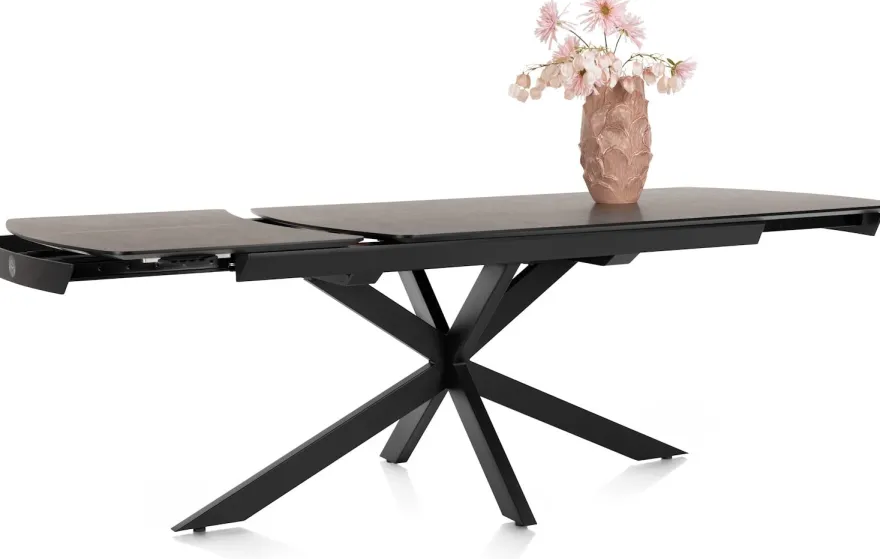 Pavalon, uitschuiftafel 170 (+ 60) x 100 cm - Antraciet