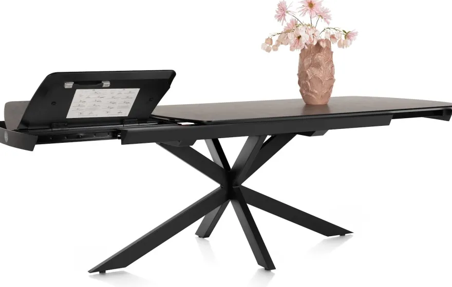 Pavalon, uitschuiftafel 170 (+ 60) x 100 cm - Antraciet