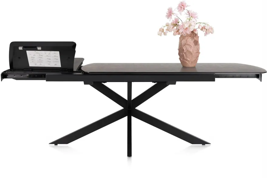 Pavalon, uitschuiftafel 170 (+ 60) x 100 cm - Antraciet