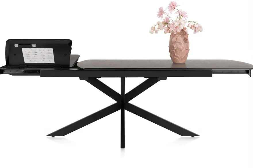 Pavalon, uitschuiftafel 200 (+ 78) x 100 cm - Antraciet