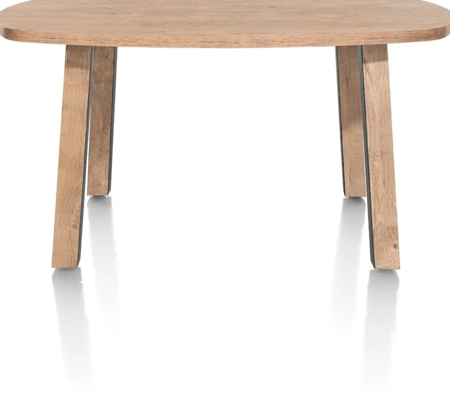 Pavarotti, bartafel 150 x 120 cm (hoogte: 92 cm) - 4-poot - metaal met houtinleg - tafelpoten (4) met houtinleg
