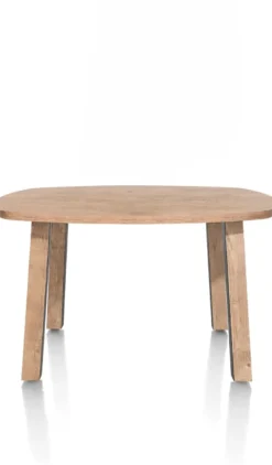 Pavarotti, bartafel 130 x 110 cm (hoogte: 92 cm) - 4-poot - metaal met houtinleg - tafelpoten (4) met houtinleg