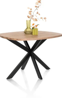 Pavarotti, bartafel 130 x 110 cm (hoogte: 92 cm) - x-poot centraal - metaal - centrale poot metaal
