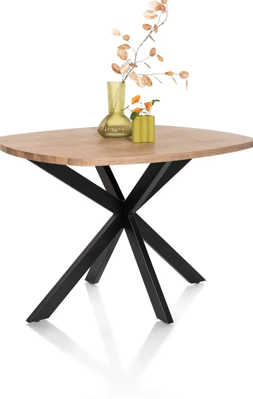 Pavarotti, bartafel 130 x 110 cm (hoogte: 92 cm) - x-poot centraal - metaal - centrale poot metaal