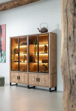 Pavarotti, buffet 210 cm - 4-deuren + 4-glasdeuren (+ LED)