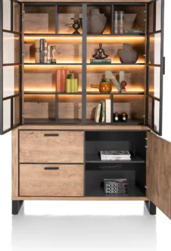 Pavarotti, buffetkast 140 cm - 2-glasdeuren + 1-deur + 2-laden (+ LED)
