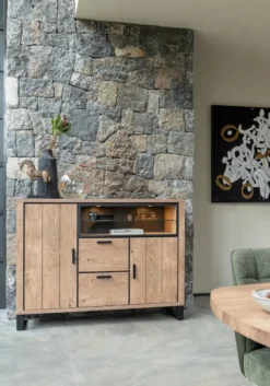 Pavarotti, dressette 160 cm - 2-deuren + 2-laden + 2-niches (+ LED)