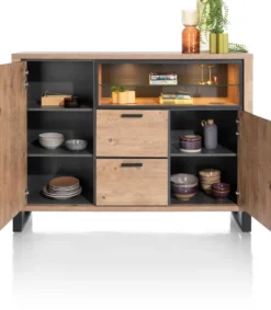 Pavarotti, dressette 160 cm - 2-deuren + 2-laden + 2-niches (+ LED)