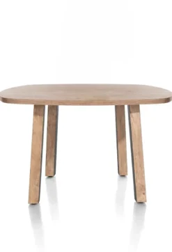 Pavarotti, eetkamertafel 130 x 110 cm - ovaal - 4-poot - metaal met houtinleg - tafelpoten (4) met houtinleg