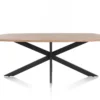 Pavarotti, eetkamertafel 210 x 108 cm - x-poot centraal - metaal - centrale poot metaal