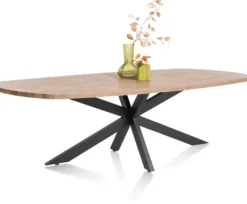 Pavarotti, eetkamertafel 240 x 108 cm - x-poot centraal - metaal - centrale poot metaal