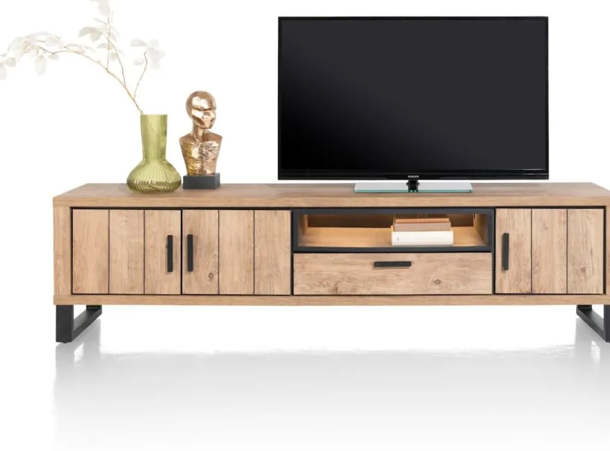 Pavarotti, lowboard 210 cm - 3-deuren + 1-lade + 1-niche (+ LED)
