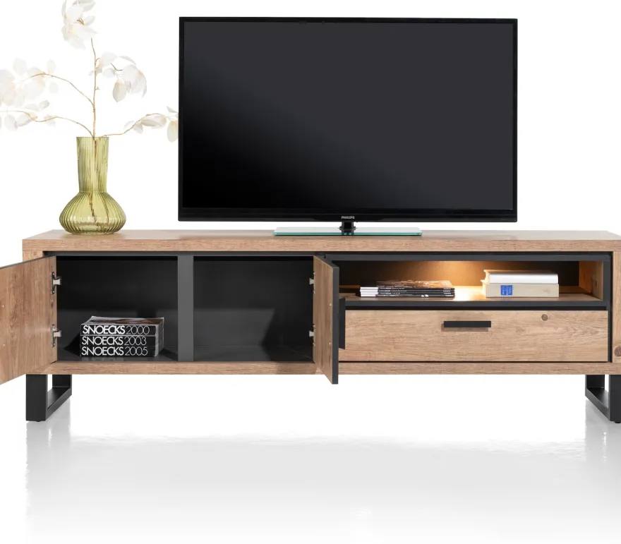 Pavarotti, lowboard 180 cm - 2-deuren + 1-lade + 1-niche (+ LED)