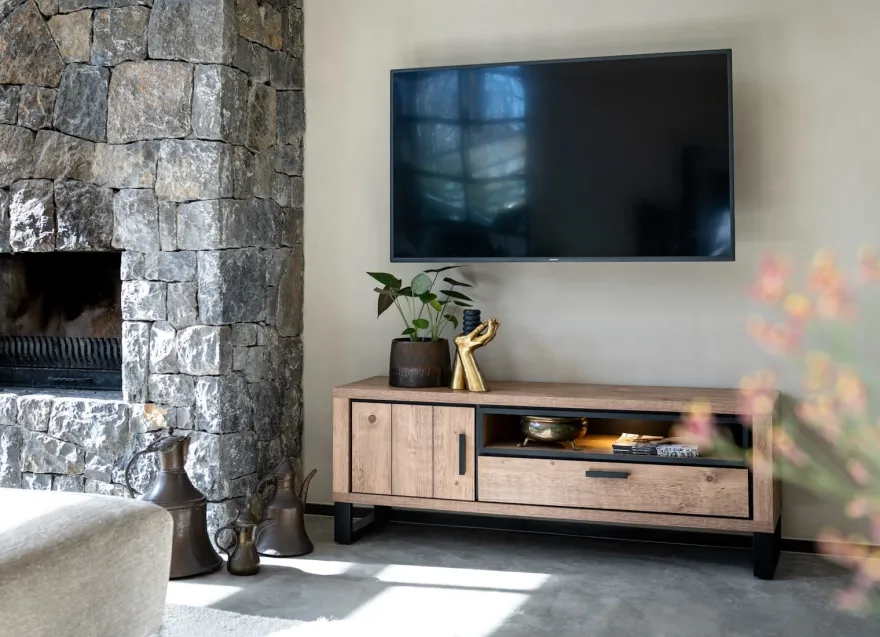Pavarotti, lowboard 150 cm - 1-deur + 1-lade + 1-niche (+ LED)