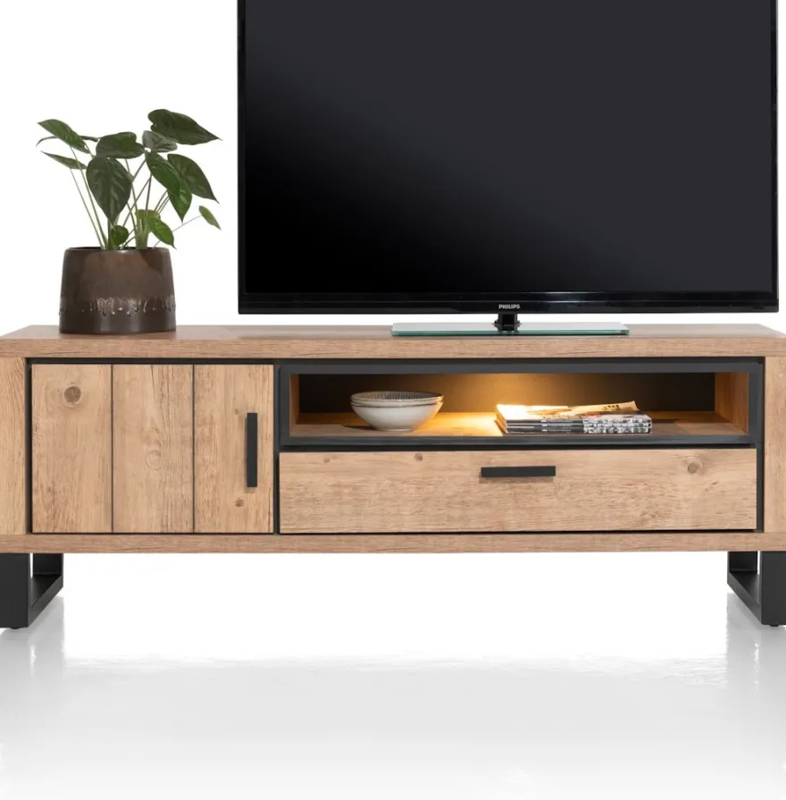 Pavarotti, lowboard 150 cm - 1-deur + 1-lade + 1-niche (+ LED)