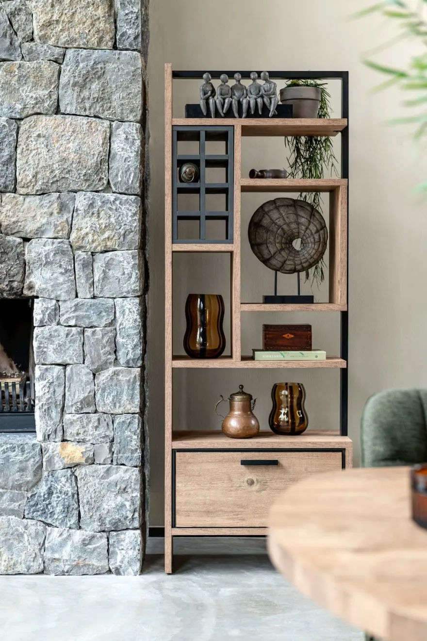 Pavarotti, roomdivider 70 cm - 1-lade t&t + 7-niches + 16-wijnvakken