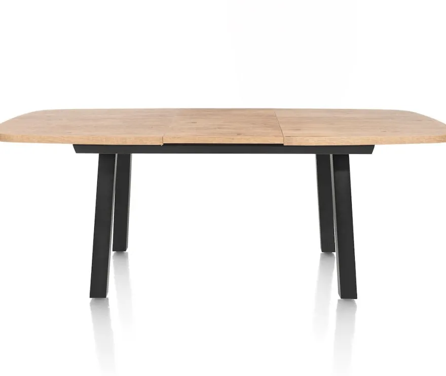 Pavarotti, uitschuiftafel 160 (+ 50) x 110 cm - 4-poot - metaal - tafelpoten (4) metaal